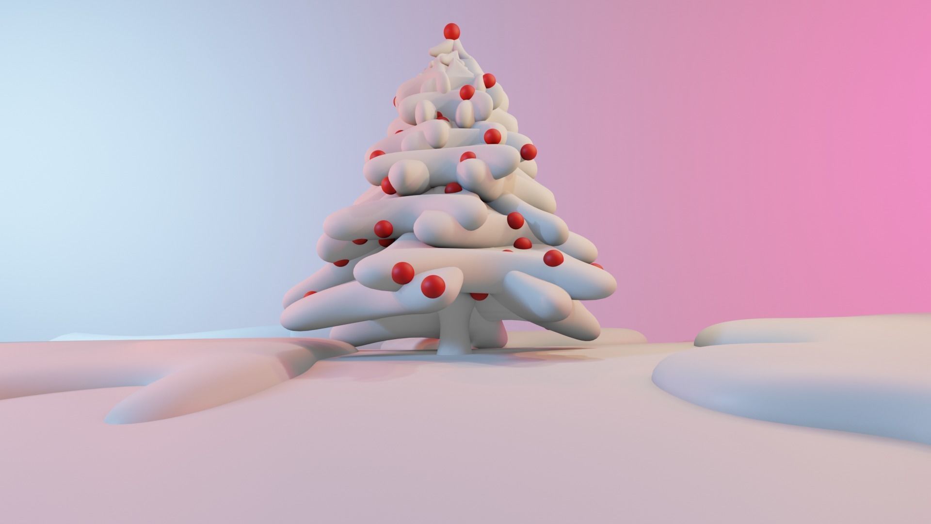Snow fir 3D model Low-poly 3D model_1