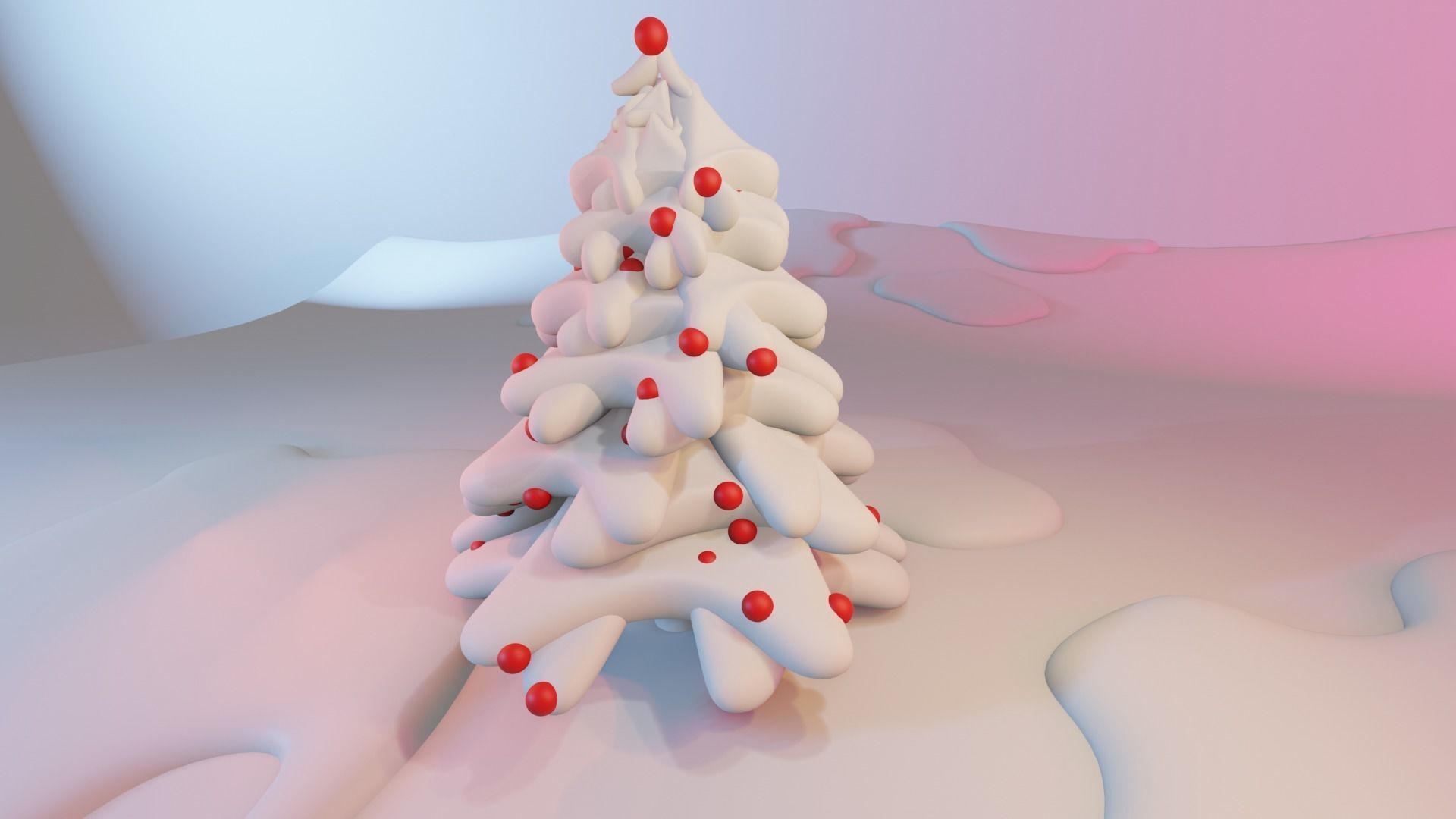 Snow fir 3D model Low-poly 3D model_7