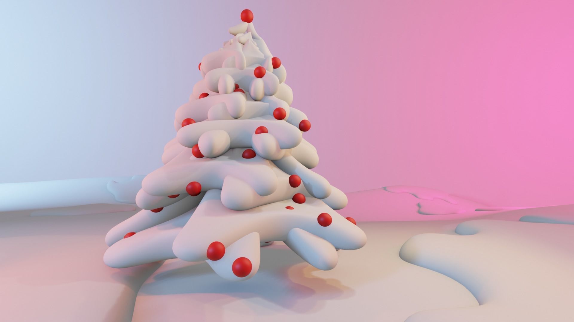 Snow fir 3D model Low-poly 3D model_5