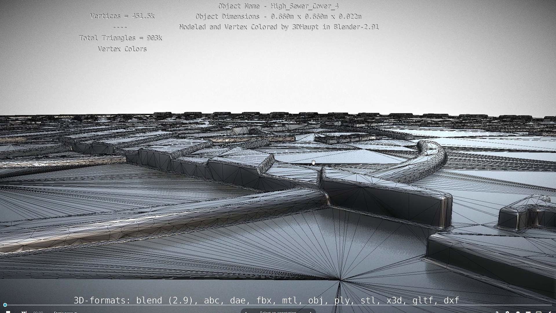 Compass Sewer Cover 4 Basic Low and High-Poly Versions 3D Model Collection_31