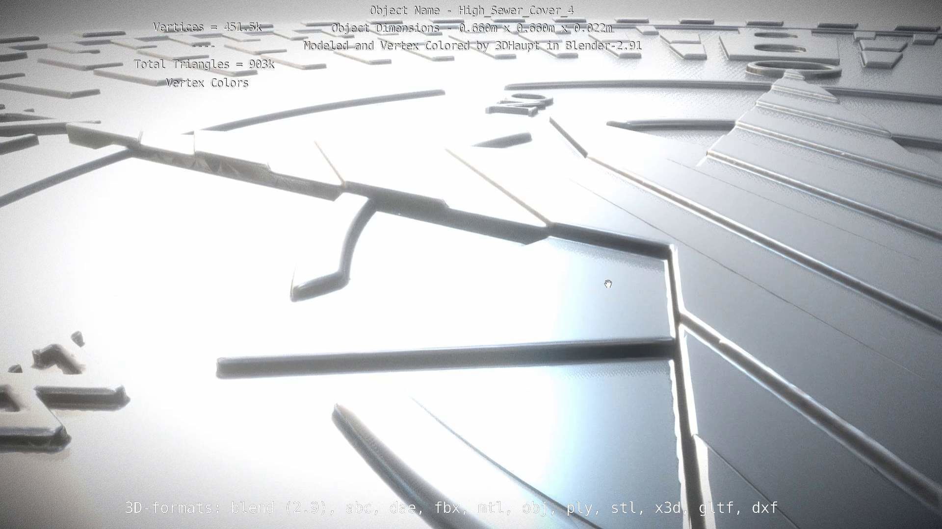 Compass Sewer Cover 4 Basic Low and High-Poly Versions 3D Model Collection_44