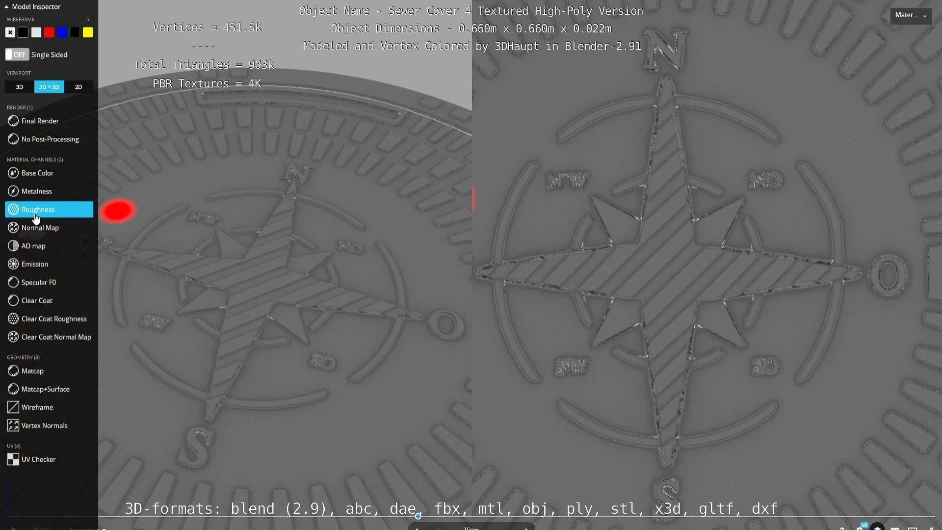 Compass Sewer Cover 4 Basic Low and High-Poly Versions 3D Model Collection_66