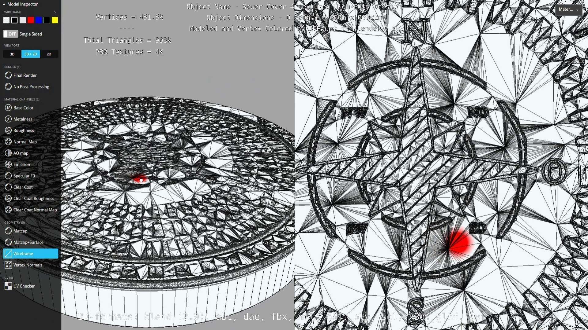Compass Sewer Cover 4 Basic Low and High-Poly Versions 3D Model Collection_83