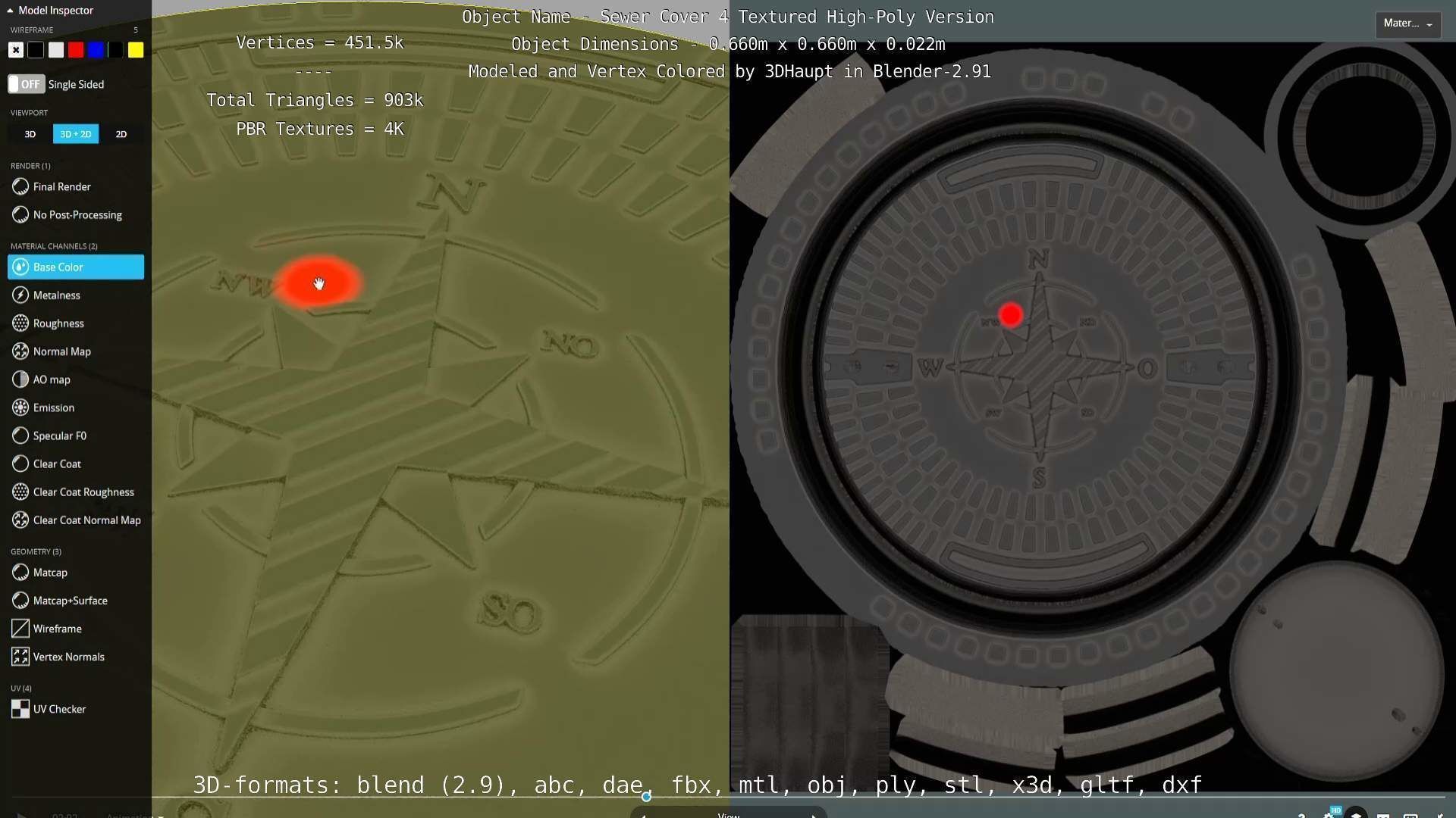 Compass Sewer Cover 4 Basic Low and High-Poly Versions 3D Model Collection_64