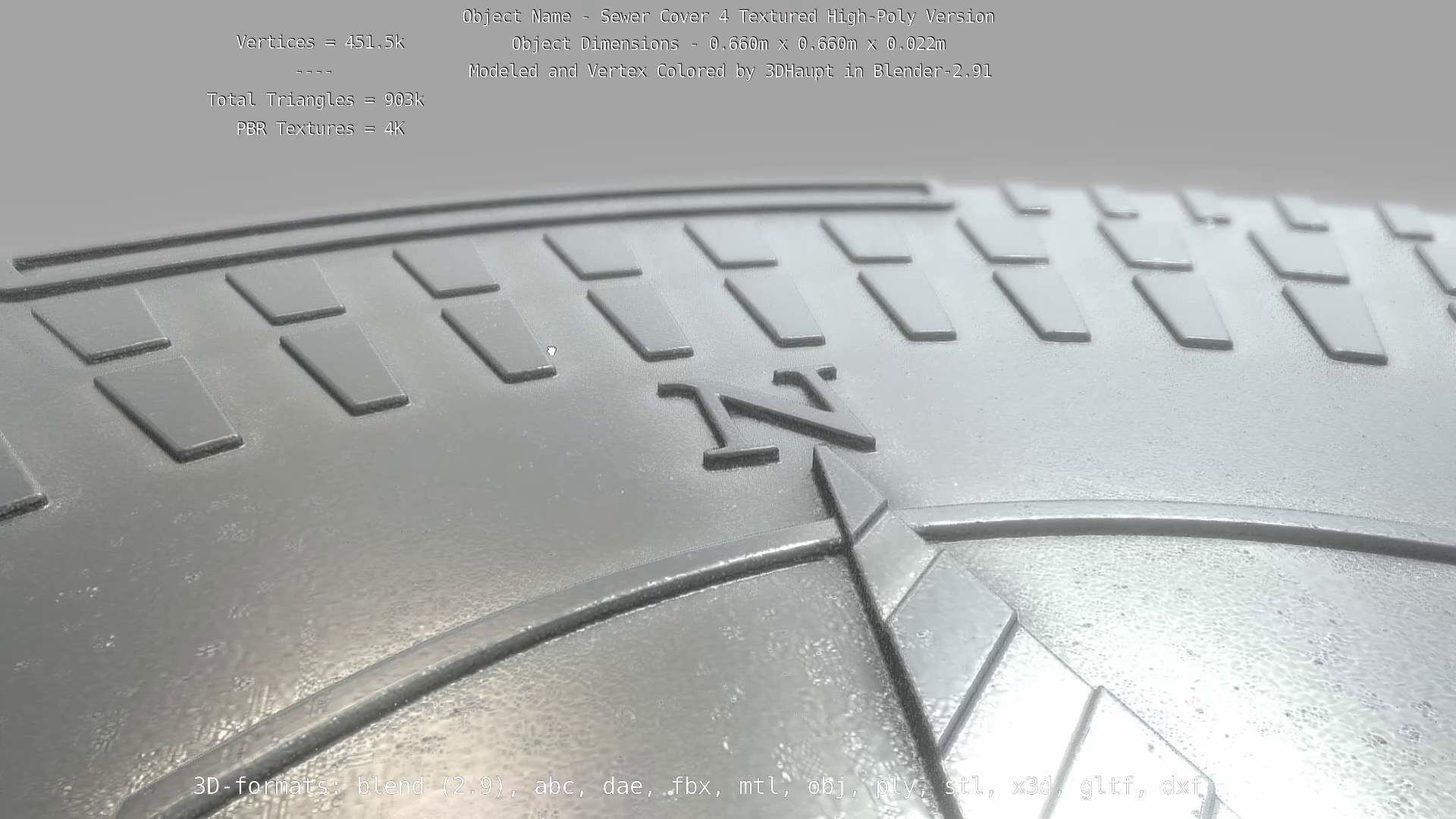 Compass Sewer Cover 4 Basic Low and High-Poly Versions 3D Model Collection_81