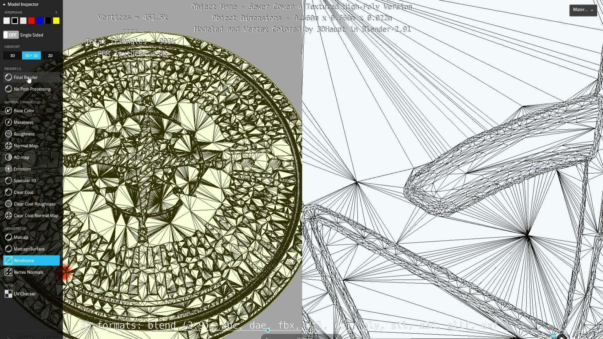 Compass Sewer Cover 4 Basic Low and High-Poly Versions 3D Model Collection_82