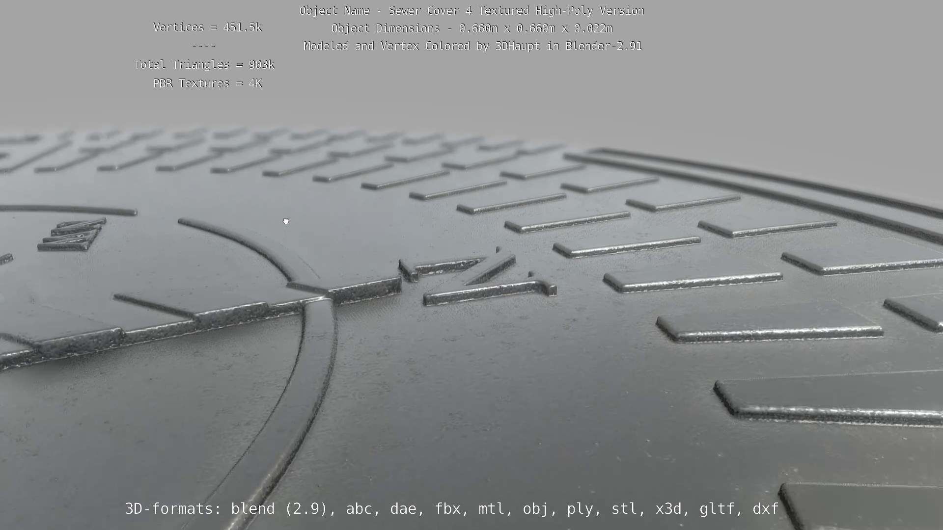 Compass Sewer Cover 4 Basic Low and High-Poly Versions 3D Model Collection_56