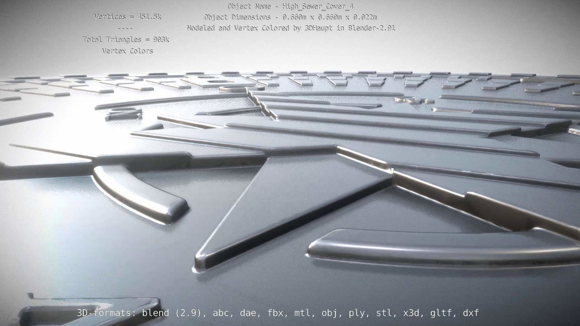 Compass Sewer Cover 4 Basic Low and High-Poly Versions 3D Model Collection_21