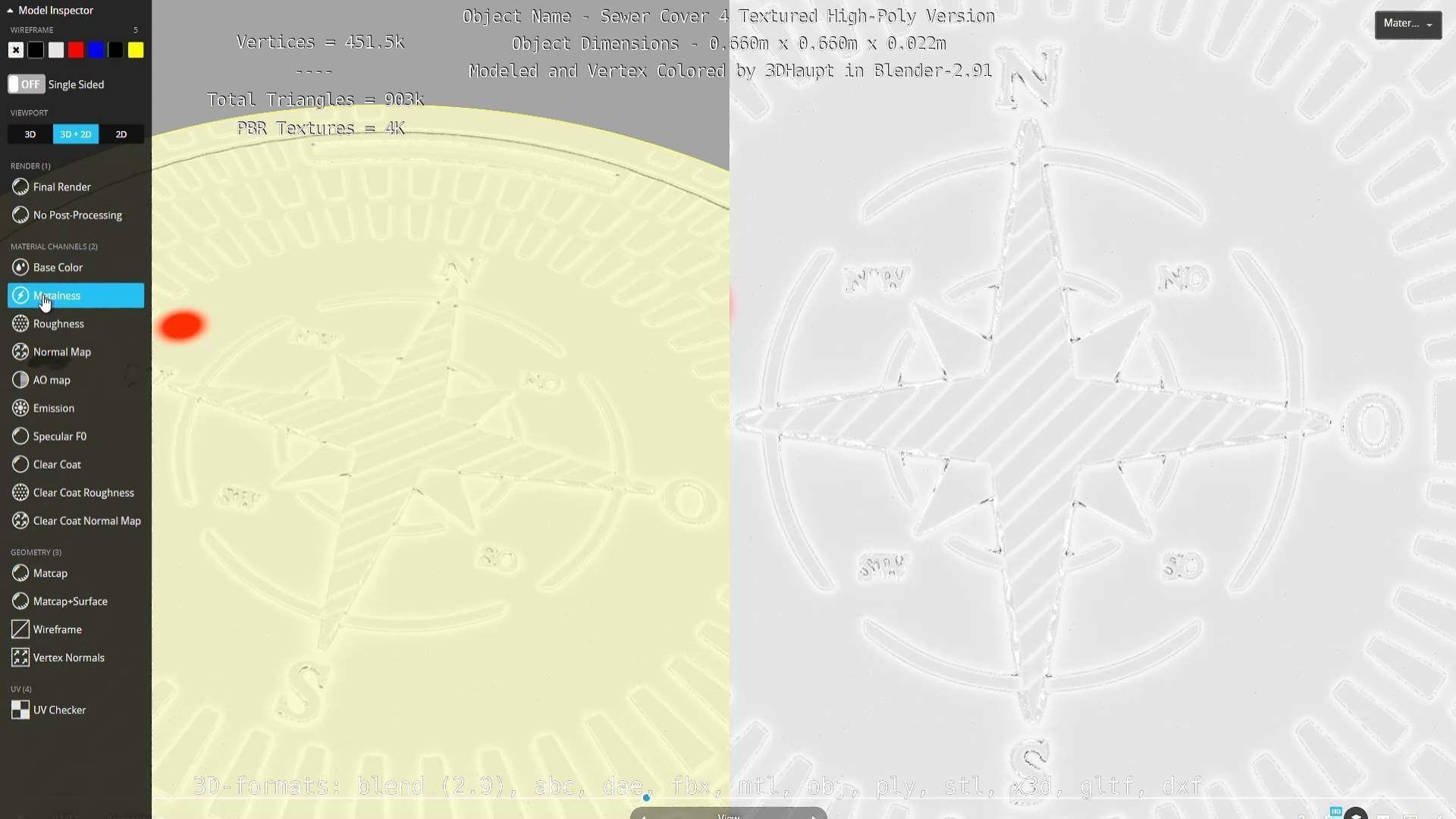 Compass Sewer Cover 4 Basic Low and High-Poly Versions 3D Model Collection_73