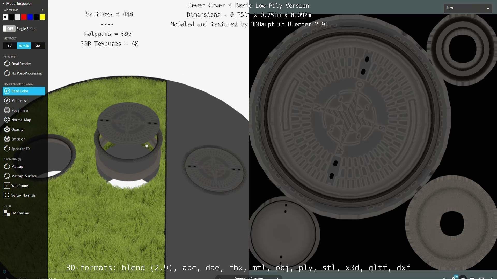 Compass Sewer Cover 4 Basic Low and High-Poly Versions 3D Model Collection_100