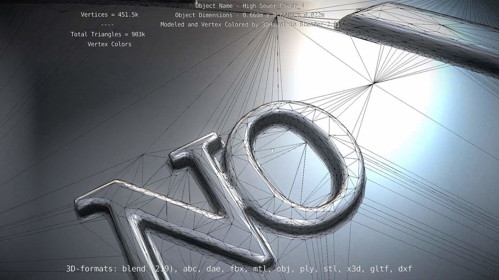 Compass Sewer Cover 4 Basic Low and High-Poly Versions 3D Model Collection_35