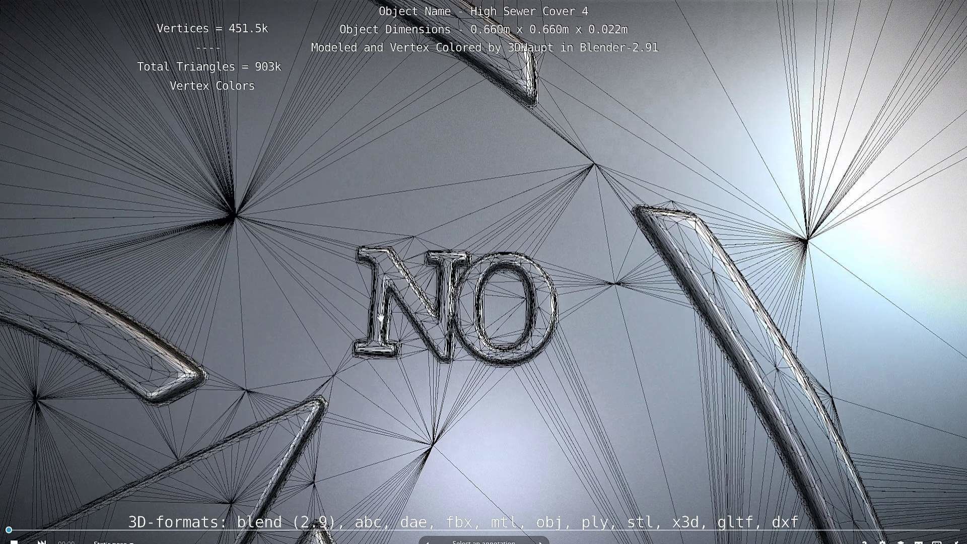 Compass Sewer Cover 4 Basic Low and High-Poly Versions 3D Model Collection_36