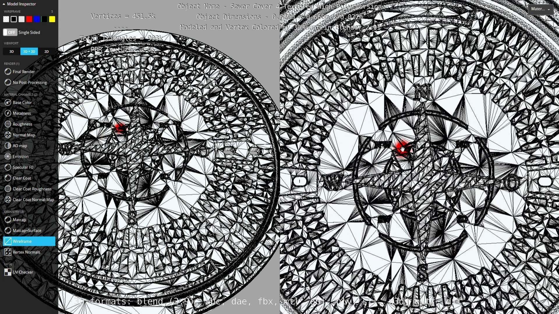 Compass Sewer Cover 4 Basic Low and High-Poly Versions 3D Model Collection_77