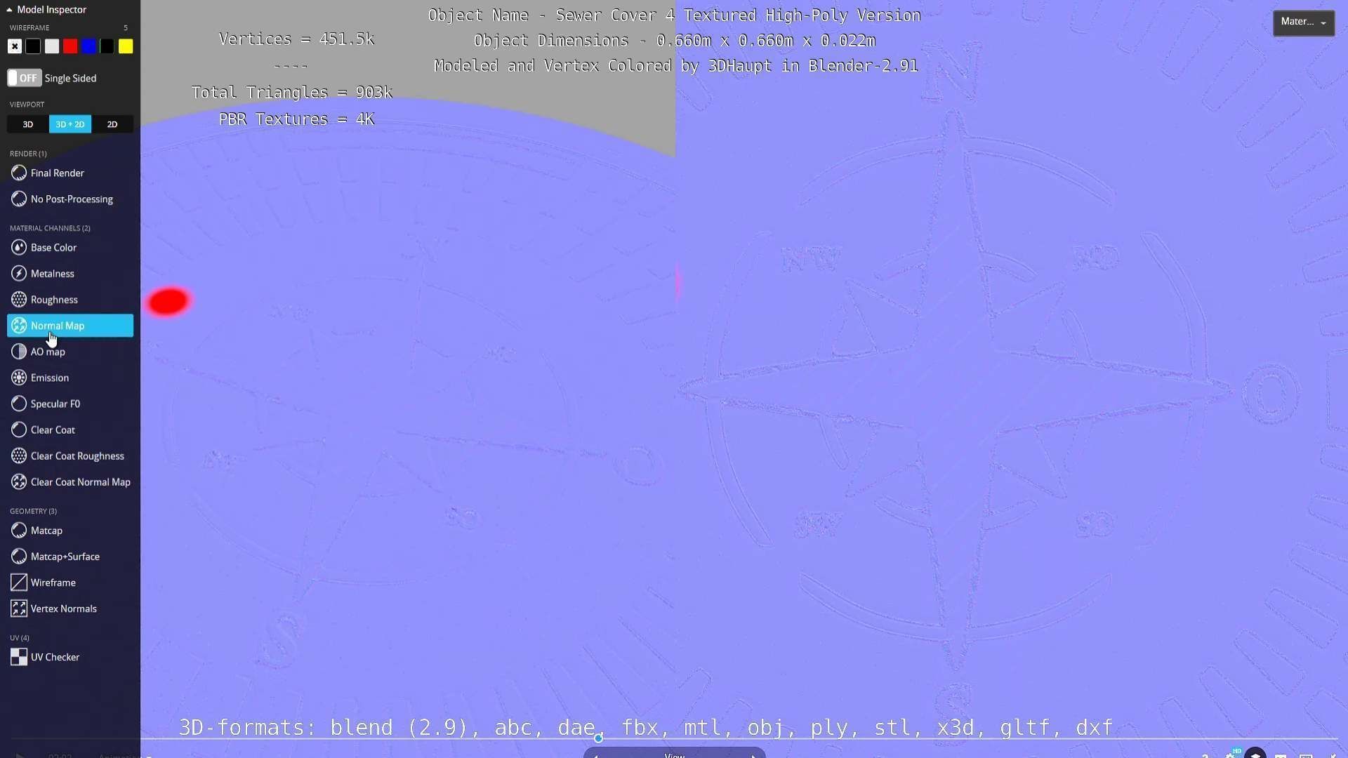 Compass Sewer Cover 4 Basic Low and High-Poly Versions 3D Model Collection_59