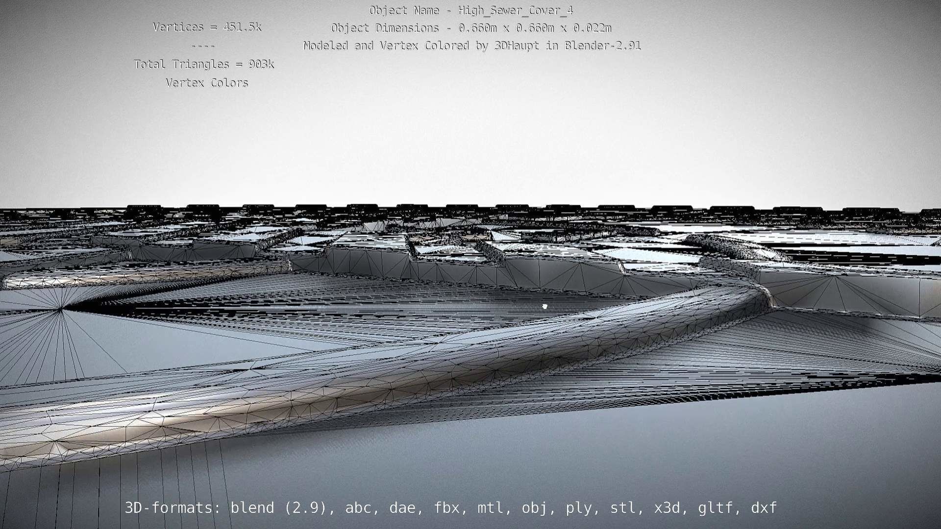 Compass Sewer Cover 4 Basic Low and High-Poly Versions 3D Model Collection_33