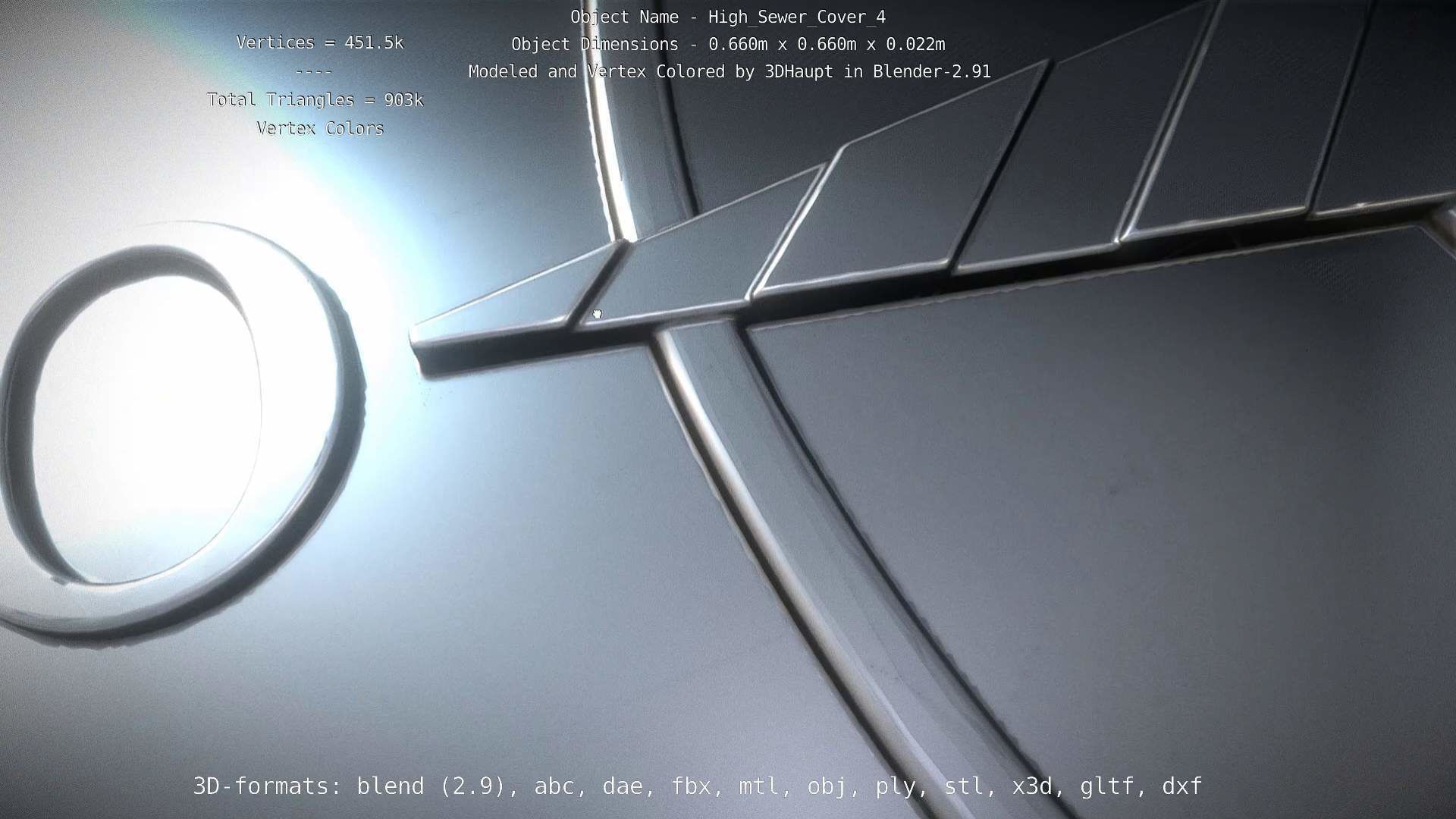 Compass Sewer Cover 4 Basic Low and High-Poly Versions 3D Model Collection_10