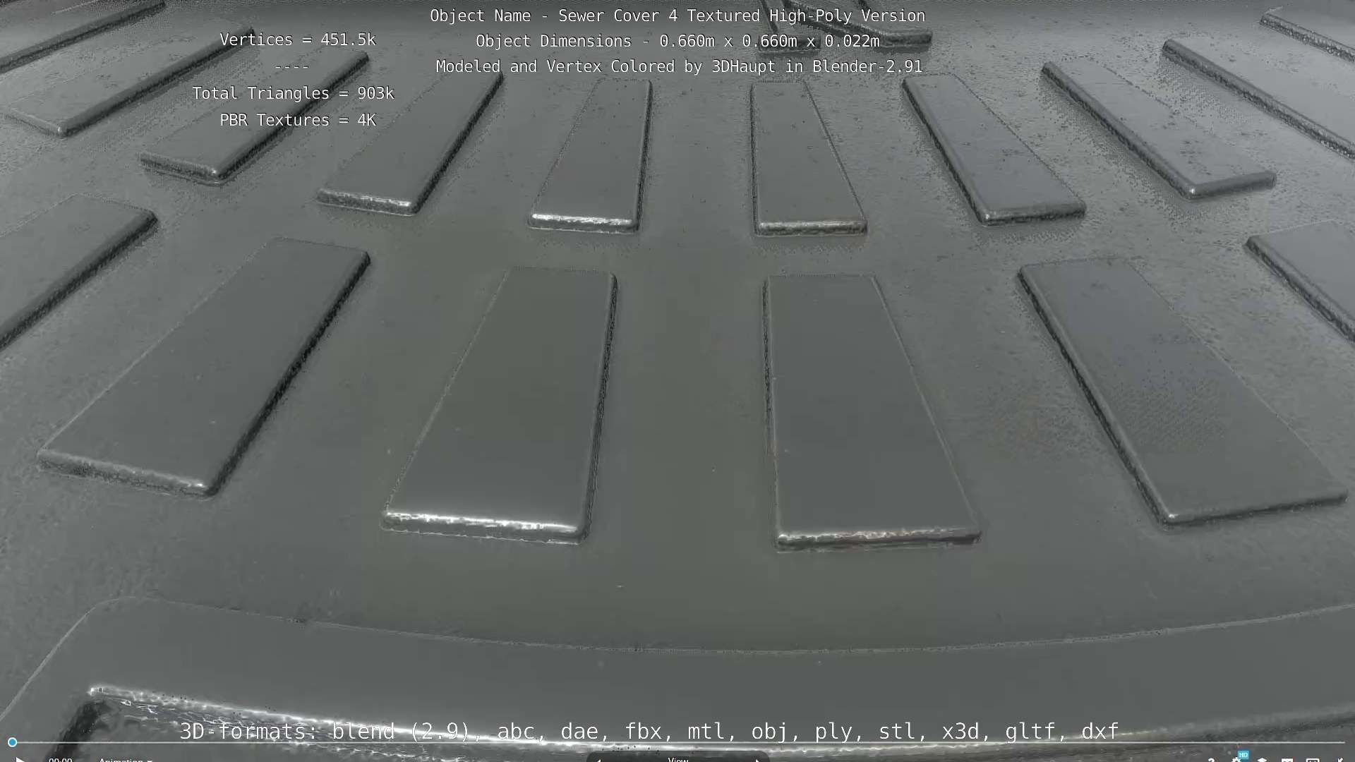 Compass Sewer Cover 4 Basic Low and High-Poly Versions 3D Model Collection_55