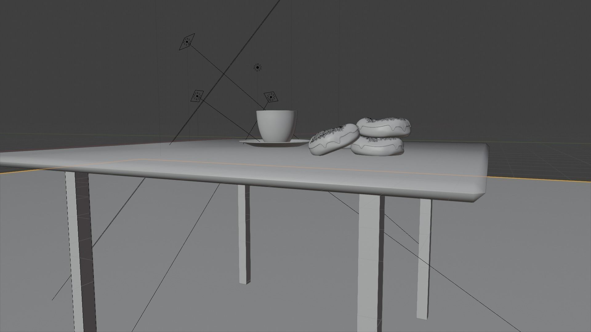 3D Donut and Coffee model 3D model Low-poly 3D model_2