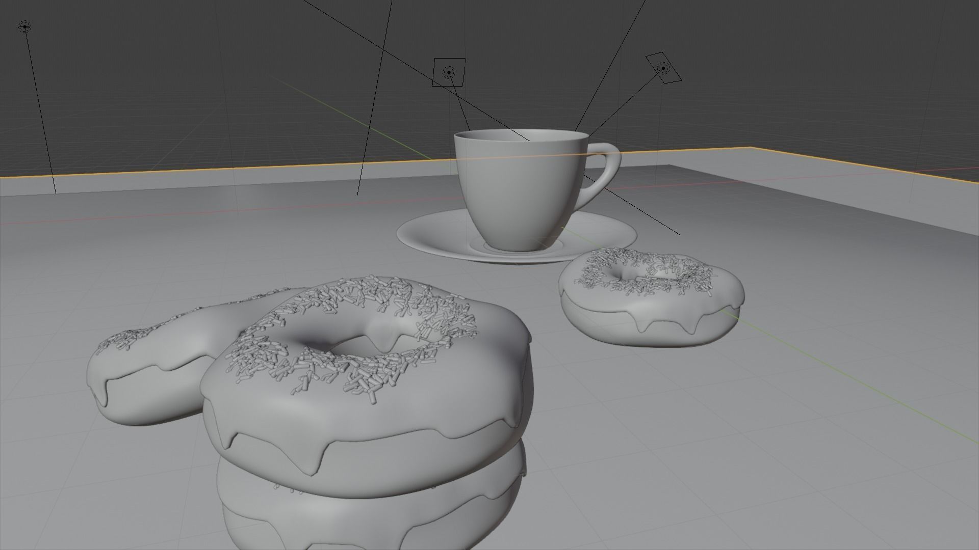 3D Donut and Coffee model 3D model Low-poly 3D model_3
