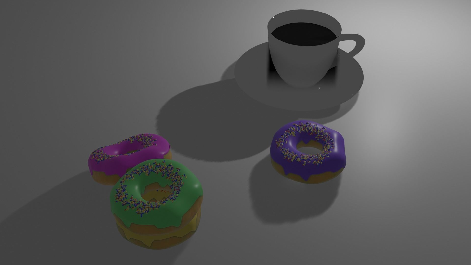 3D Donut and Coffee model 3D model Low-poly 3D model_5
