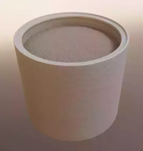 Concrete Pipe Flower Pot 800mm Low-Poly Low-poly 3D model