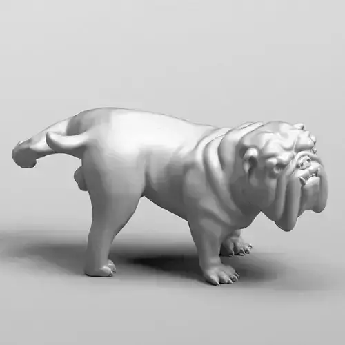 Pissing english bulldog 3D print model
