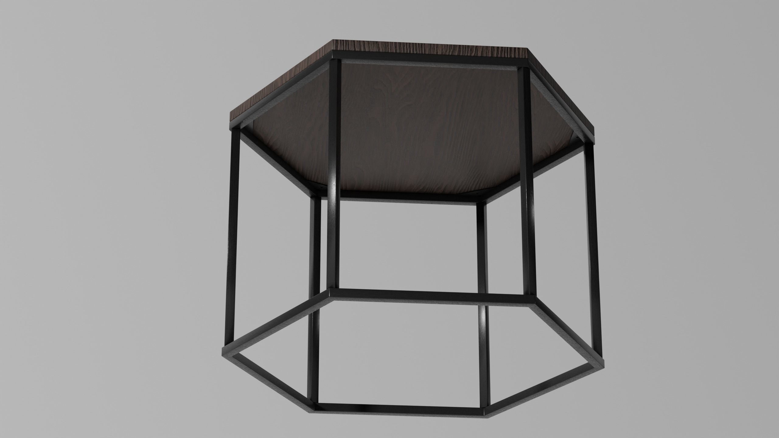 Hexagon Table Ante Low-poly 3D model_4