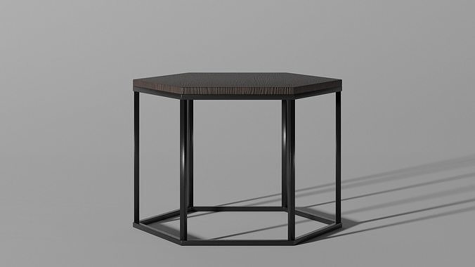 Hexagon Table Ante Low-poly 3D model