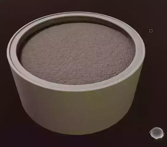 Concrete Pipe Flower Pot 1500mm Low-Poly Low-poly 3D model