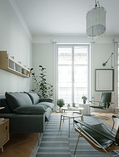 CA - Scandinavian interior scene 3D model 3