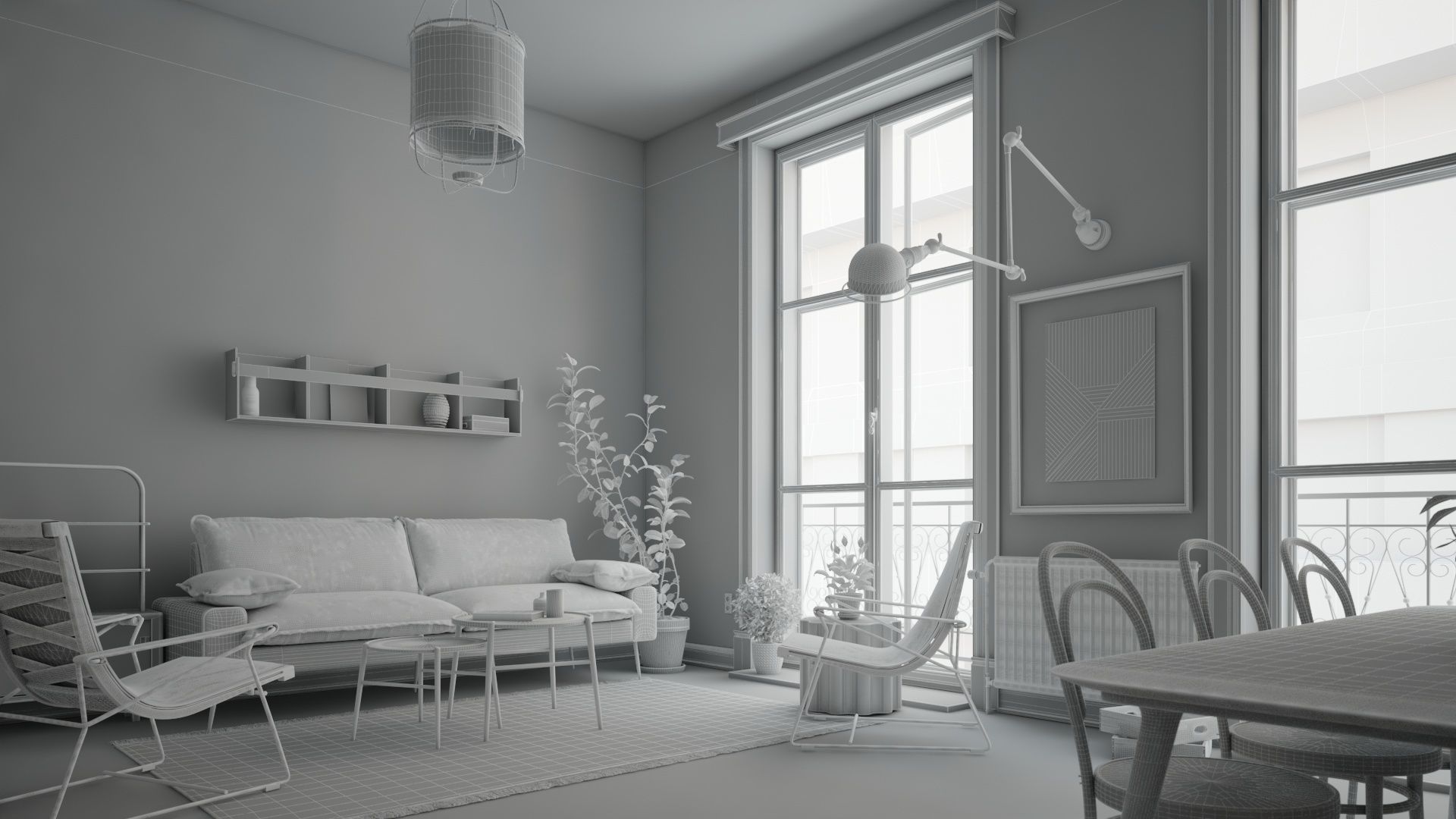 CA - Scandinavian interior scene 3D model_7