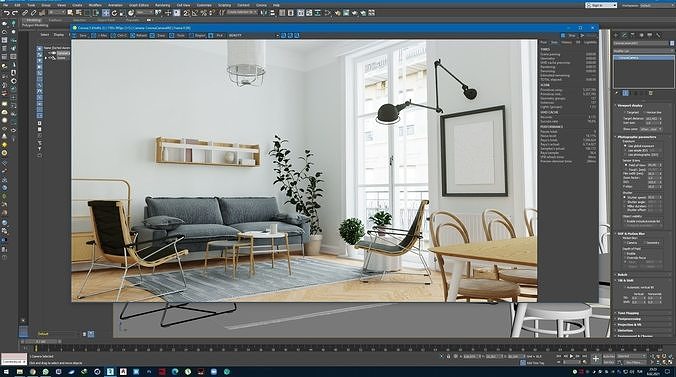 CA - Scandinavian interior scene 3D model 6
