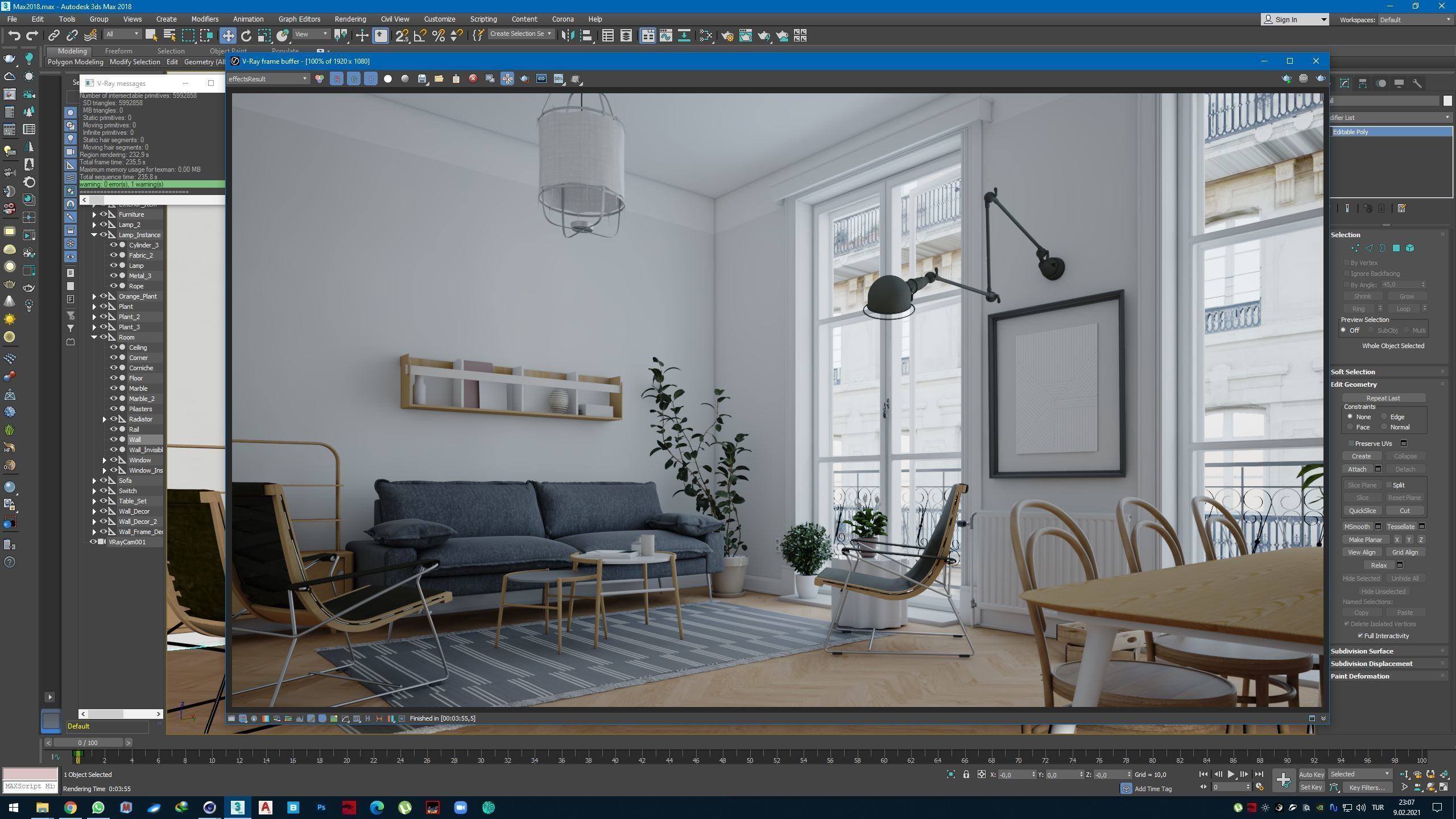 CA - Scandinavian interior scene 3D model_6