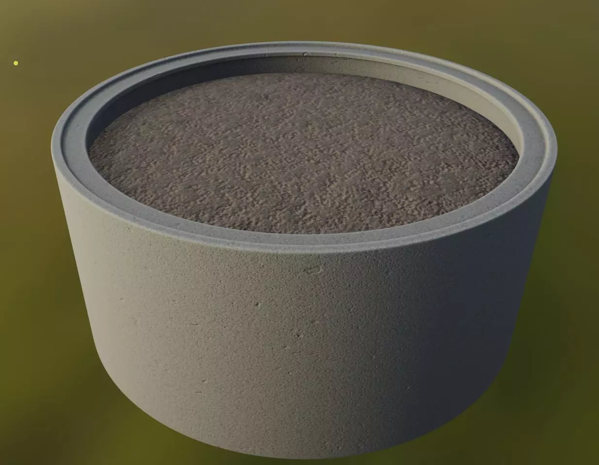 Concrete Pipe Flower Pot 1500mm High-Poly 3D model_0