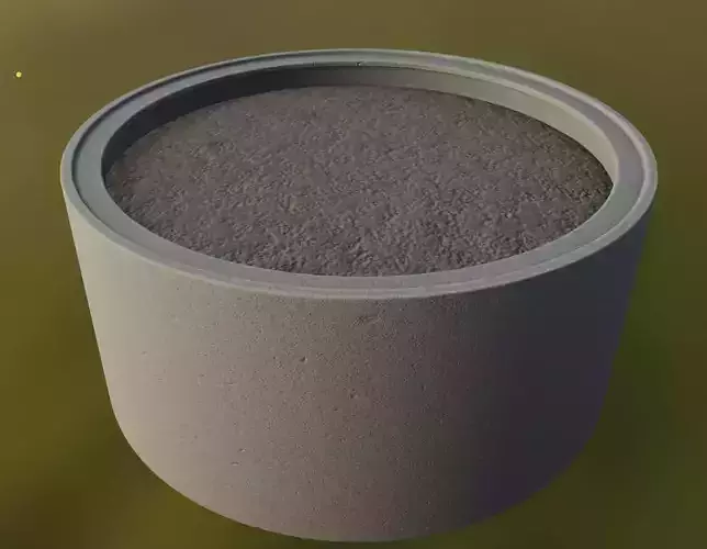Concrete Pipe Flower Pot 1500mm High-Poly 3D model