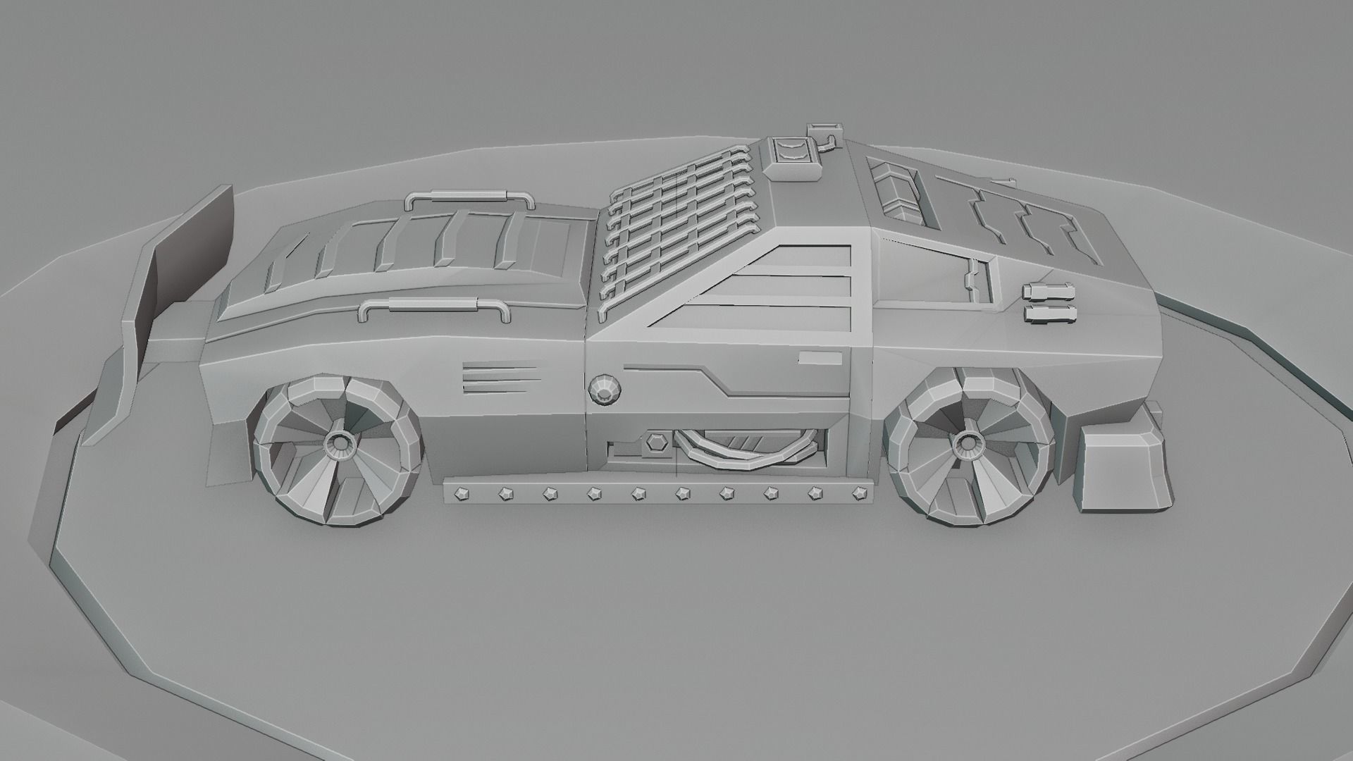 custom sci-fi car Low-poly 3D model_25