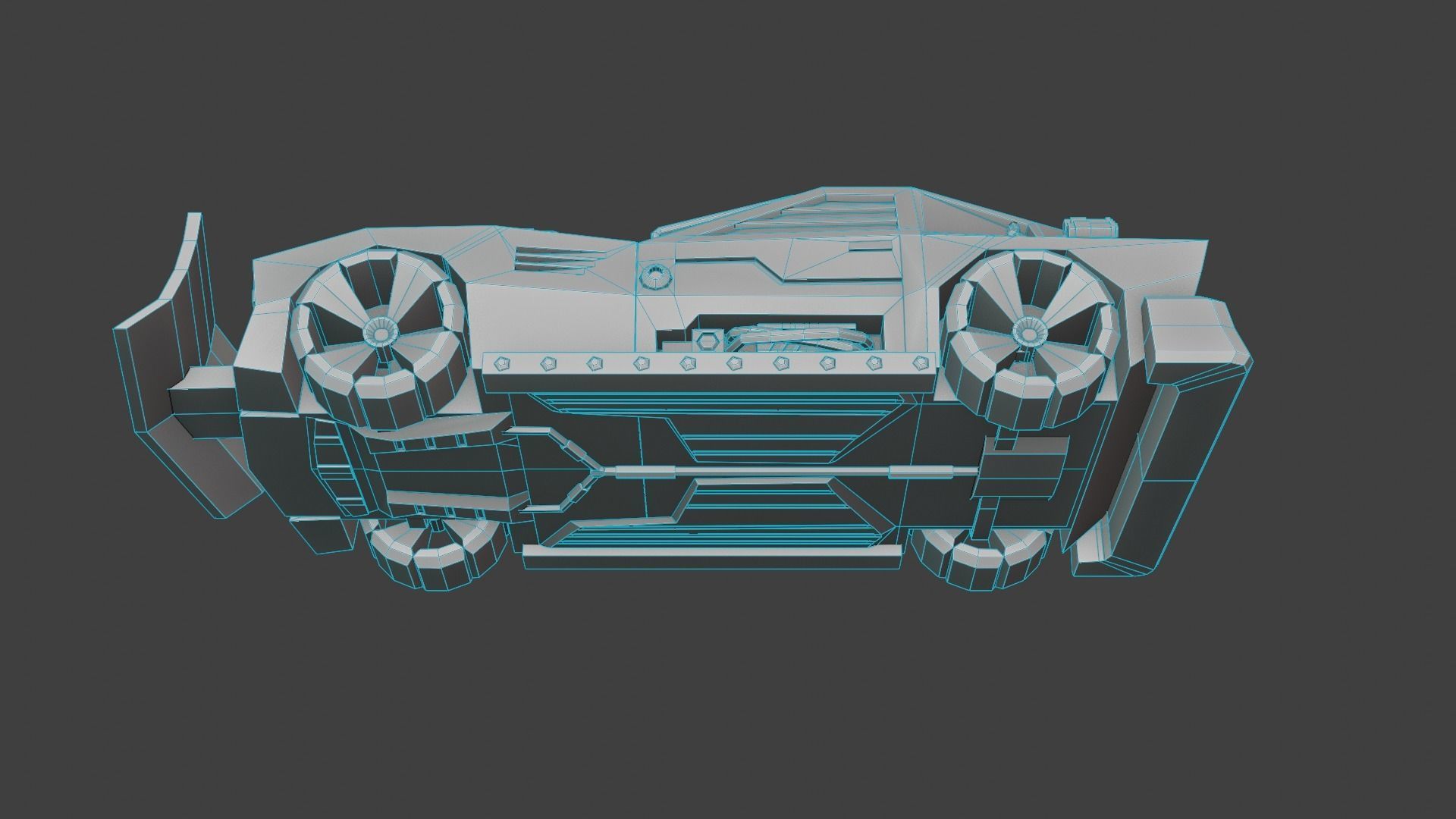 custom sci-fi car Low-poly 3D model_16