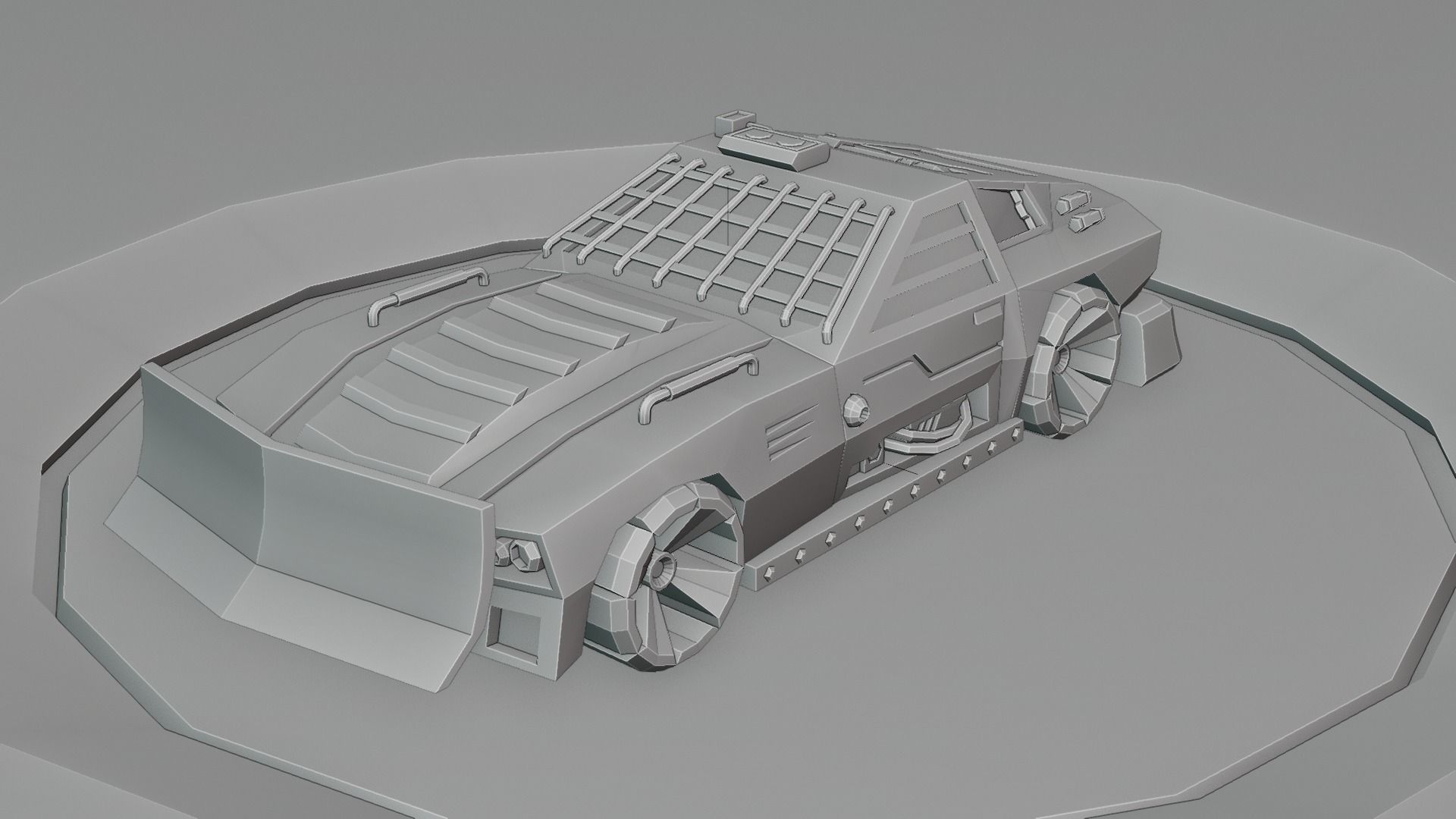 custom sci-fi car Low-poly 3D model_24