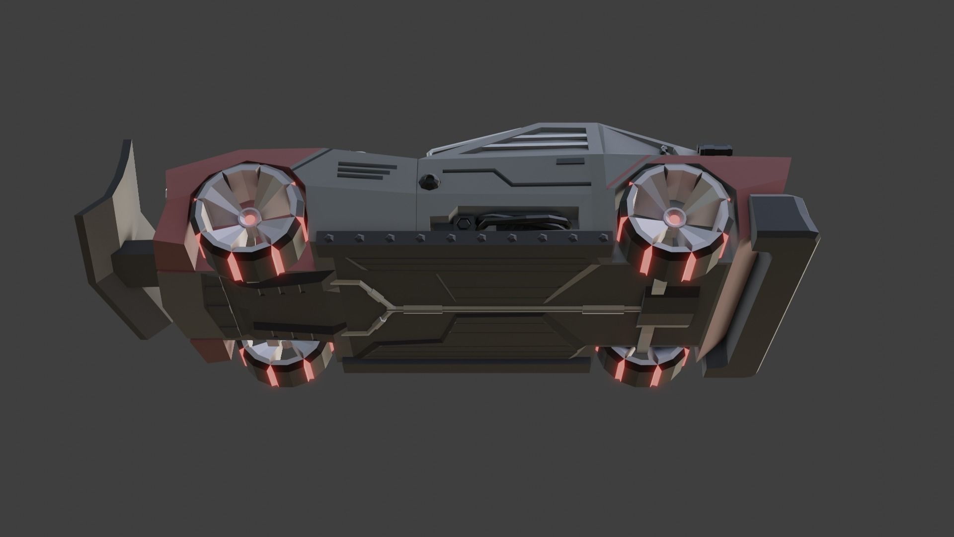 custom sci-fi car Low-poly 3D model_15