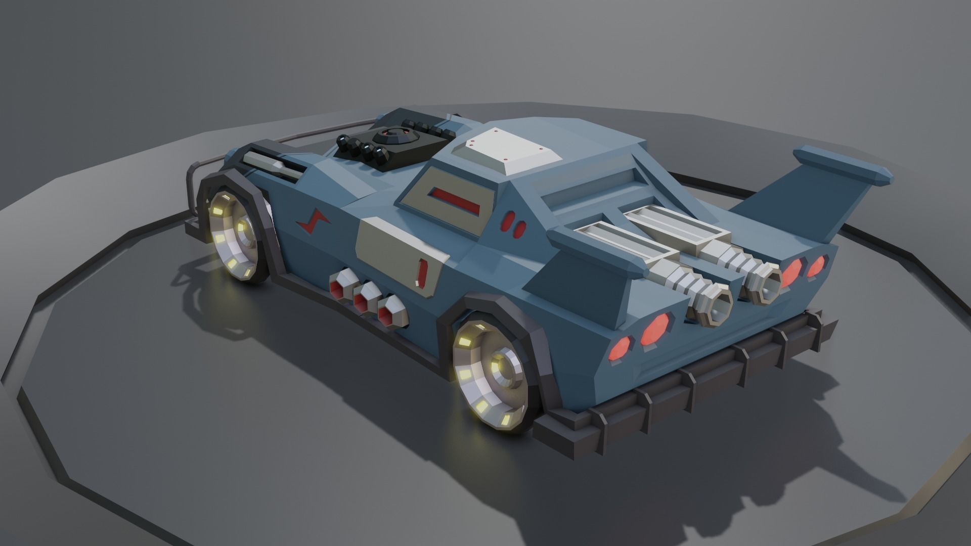 custom sci-fi car Low-poly 3D model_26