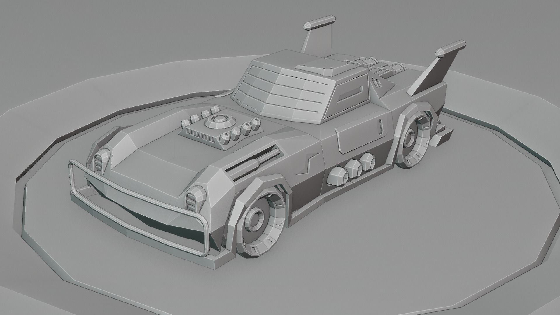 custom sci-fi car Low-poly 3D model_30