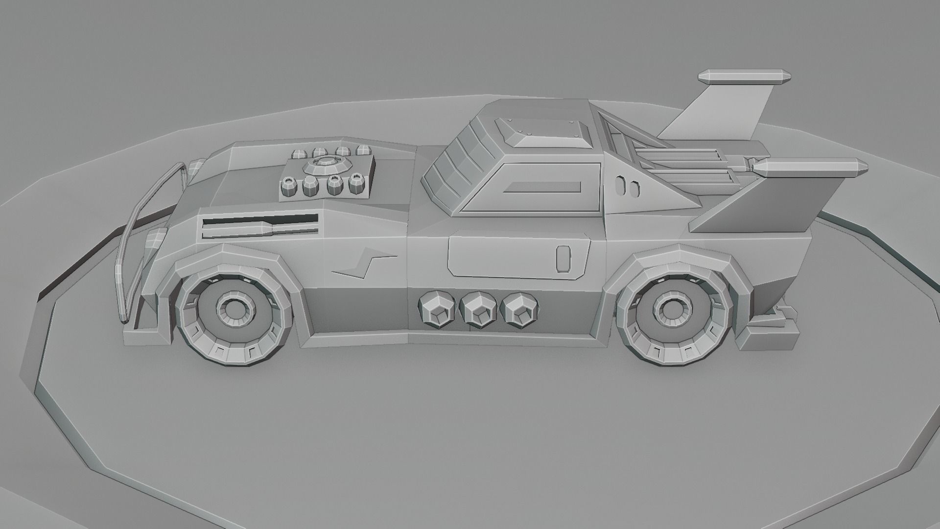 custom sci-fi car Low-poly 3D model_31