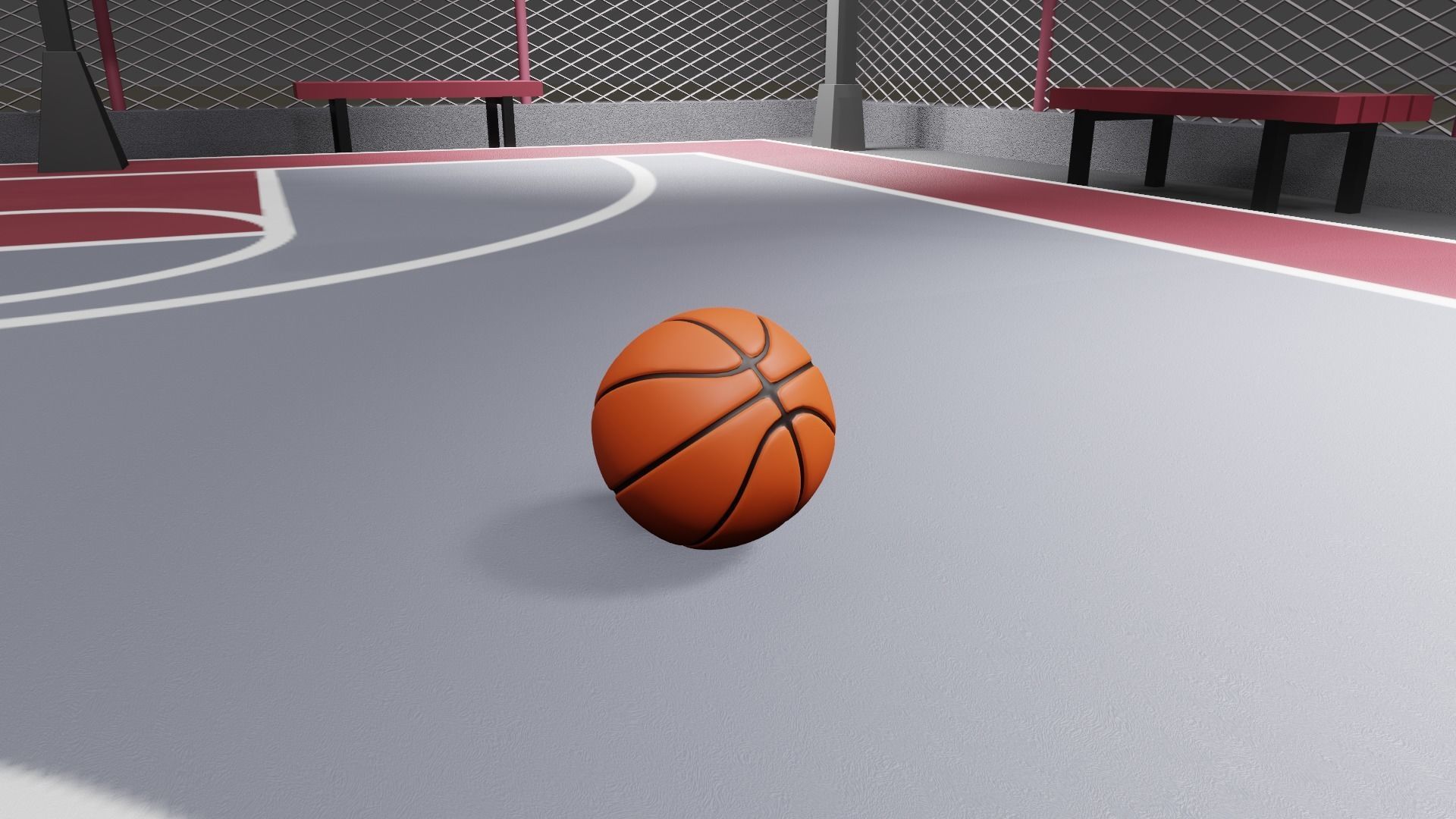 Basketball Court Low-poly 3D model_14