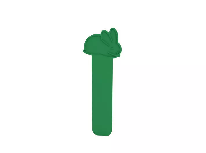 Bookmark plastic stick with bunny 3D print model_0