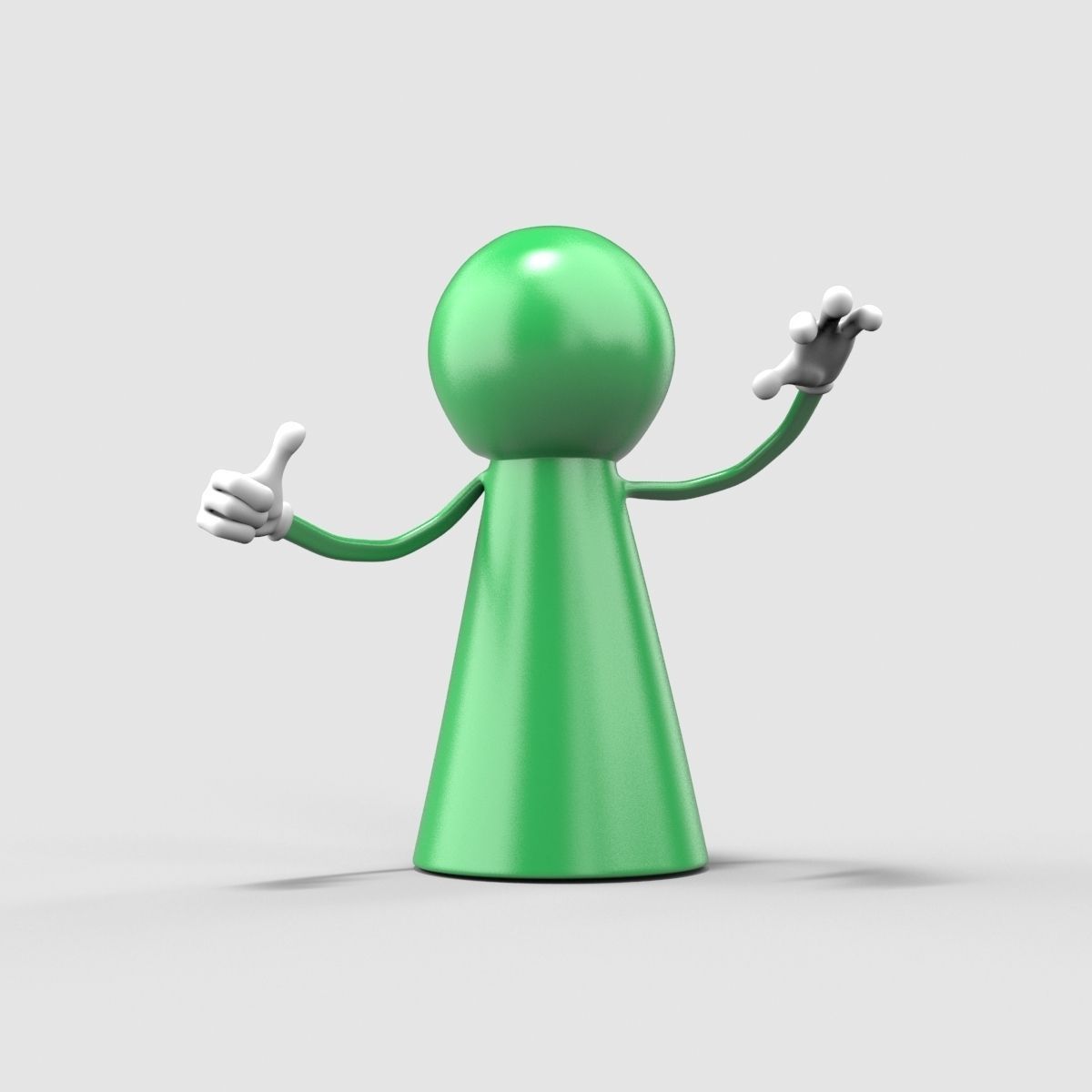 Board Game Figure Low-poly 3D model_3