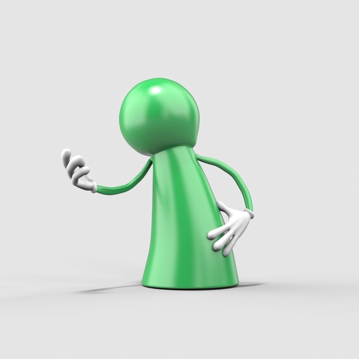 Board Game Figure Low-poly 3D model_1