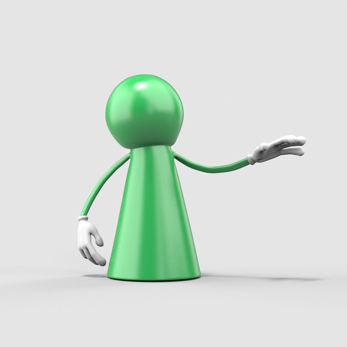 Board Game Figure Low-poly 3D model_2