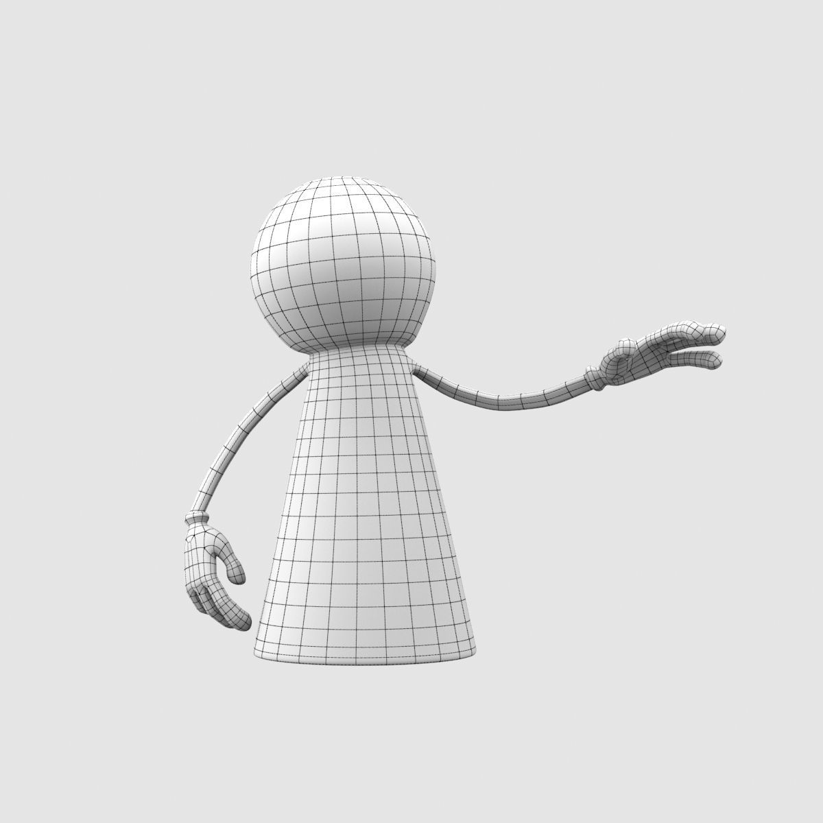 Board Game Figure Low-poly 3D model_6