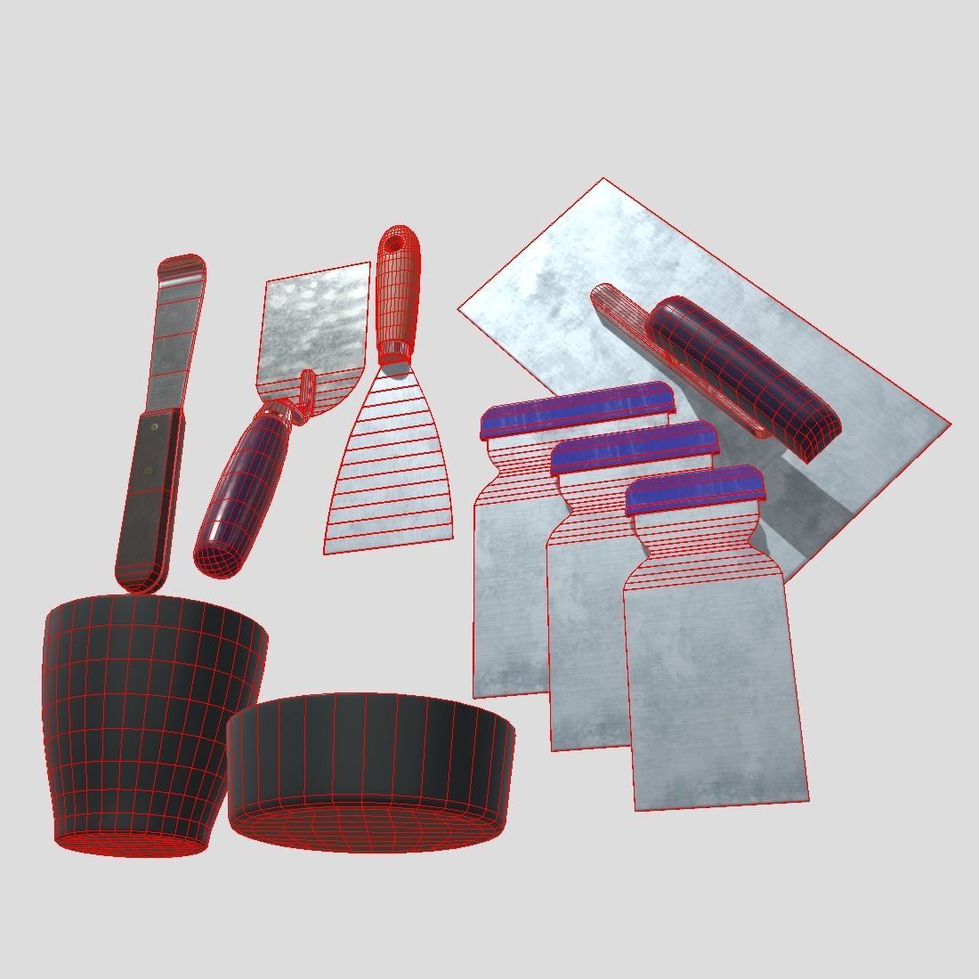 Industrial Tool Pack Low-poly 3D model_12