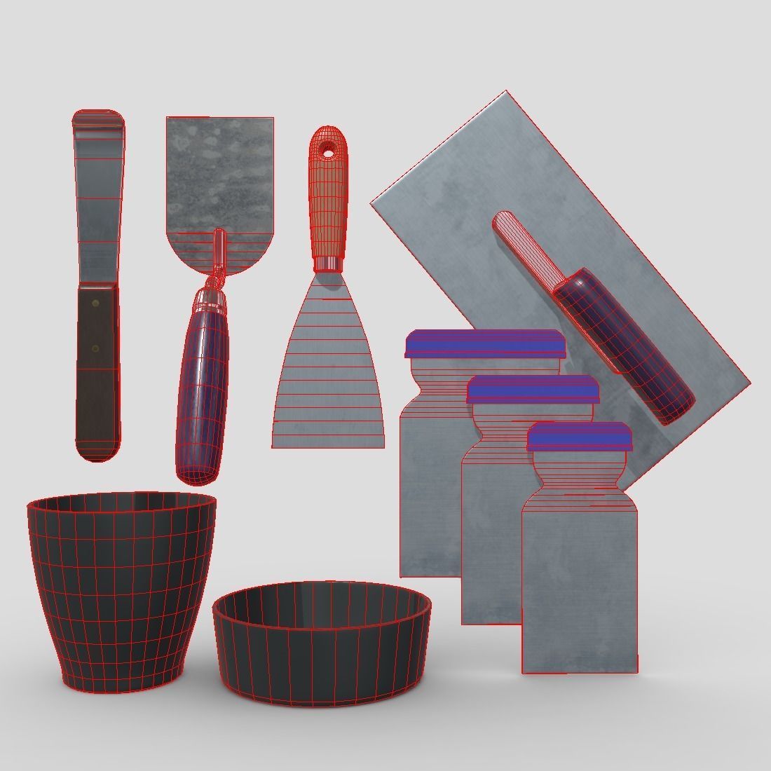 Industrial Tool Pack Low-poly 3D model_4